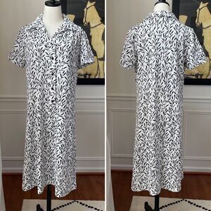 Vintage 70s Cattail Print House Dress Volup XL 1X